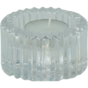 Candle/Tealightholder - Glass - Clear - 8x4cm