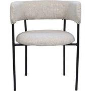 Eetkamerstoel Beige - Incl. Armleuning - Zithoogte 48cm - Set van 2