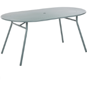 CALVI  - Tuintafel - Lichtblauw - 160 x 90 cm - Staal