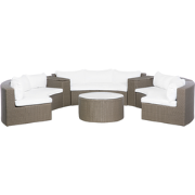 SEVERO - Loungeset voor 9 - Donkerbruin - PE rotan