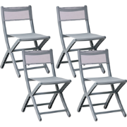 TALCA - Tuinstoel set van 4 - Donkergrijs - Polypropyleen