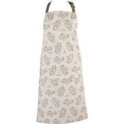Clayre & Eef Keukenschort  70x85 cm Beige Groen Katoen Dennentak BBQ S...