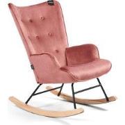 Aemely® Schommelstoel 'Steerne' - Roze Velvet, Blank Hout