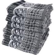 Twentse Damast Keukendoekenset - 6 stuks - Cappuccino Zwart