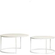 Light & Living - Salontafel SADAR - Ø75x42cm - Wit - Set van 2