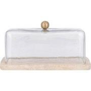 PTMD Opbergbox Lyron - 29x14x15 cm - Glas - Naturel
