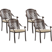 MANFRIA  - Tuinstoel set van 4 - Donkerbruin - Aluminium