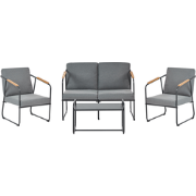 VEZZANA - Loungeset 4-zits - Grijs - Staal