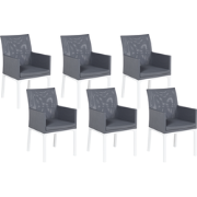 BACOLI  - Tuinstoel set van 6 - Donkergrijs - Polyester