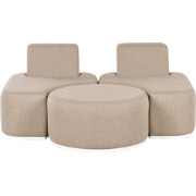 FABRO - Loungeset voor 2 - Beige - Polyester