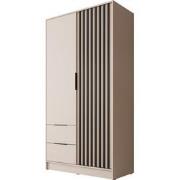 Meubella - Kledingkast Nairobi - Beige - Zwart - 105 cm