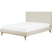TALENCE  - Tweepersoonsbed - Lichtbeige - 180 x 200 cm - Chenille