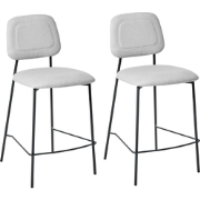 DUETTE - Barkruk set van 2 - Lichtgrijs - Kunstlinnen