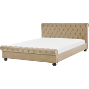 AVALLON  - Tweepersoonsbed - Beige - 160 x 200 cm - Fluweel