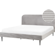 FLAYAT  - Tweepersoonsbed - Lichtgrijs - 180 x 200 cm - Corduroy