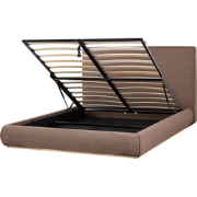 CAMPAGNE - Bed met opbergruimte - Bruin - 160 x 200 cm - Polyester