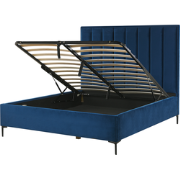 SEZANNE  - Bed met opbergruimte - Marineblauw - 140 x 200 cm - Fluweel