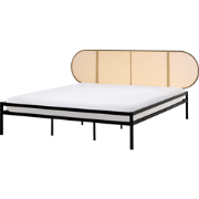 BOULIN - Tweepersoonsbed - Zwart - 180 x 200 cm - PE rotan