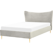 CHALEIX  - Tweepersoonsbed - Lichtgrijs - 140 x 200 cm - Fluweel