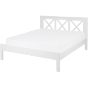 TANNAY  - Tweepersoonsbed - Wit - 140 x 200 cm - Dennenhout