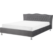 METZ  - Tweepersoonsbed - Donkergrijs - 160 x 200 cm - Fluweel