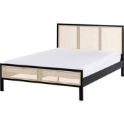 SALERNAS - Tweepersoonsbed - Zwart - 140 x 200 cm - Dennenhout