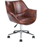 NEWDALE - Bureaustoel - Donkerbruin - Kunstleer
