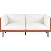 VORGOD - Tweezitsbank - Off-white/Bruin - Polyester/Kunstleer