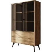 Meubella - Spa - Vitrinekast - Eiken - 100x39x165 cm