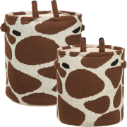 POMANG - Speelgoedmand set van 2 - Beige/Bruin - Katoen