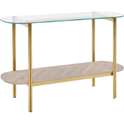 LOVELL - Sidetable - Lichtbruin/Goud - Hout