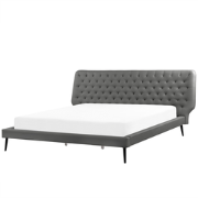 ESSONNE  - Tweepersoonsbed - Grijs - 180 x 200 cm - Kunstleer