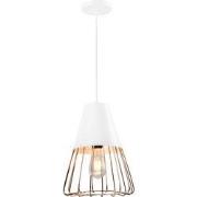 QUVIO Hanglamp langwerpig wit met rosegoud frame - QUV5179L-WHITE