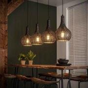 Hoyz - Hanglamp - 4 Kegelvormige Metalen Hanglampen - Armor - Burned F...