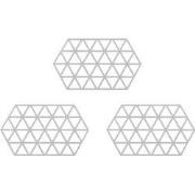 Krumble Siliconen pannenonderzetter Hexagon lang - Grijs - Set van 3