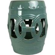 Fine Asianliving Keramische Kruk Coin Salie Groen Handgemaakt