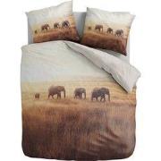 100% Microvezel dekbedovertrekset Terra Plains Elephant - 140x200/220 ...