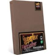 Superieur Hoeslaken - 90x210/220 cm - Taupe - 100% katoen