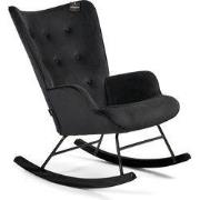 Aemely® Schommelstoel 'Steerne' - Zwart Velvet, Zwart Hout