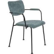 Zuiver Benson Eetkamerstoelen met armleuning Grijs Blauw - Set van 2