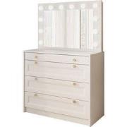 Meubella - Kaptafel Rumble - Wit - 90 cm - Met spiegel