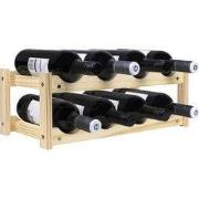 QUVIO Houten wijnrek (2 lagen) voor 8 flessen