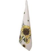 Clayre & Eef Theedoek  50x70 cm Beige Geel Katoen Zonnebloemen Keukenh...