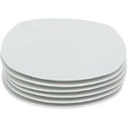 6-persoons Porseleinen Ontbijtborden Plaza 20,5 cm - Wit