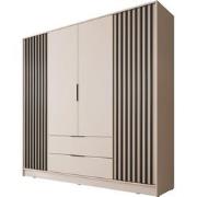 Meubella - Kledingkast Nairobi - Beige - Zwart - 206 cm