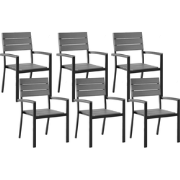 COMO  - Tuinstoel set van 6 - Grijs - Kunsthout