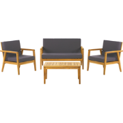 PALLANO - Loungeset - Donkergrijs - Acaciahout