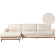 SIGGARD - Hoekbank - Wit - Rechtszijdig - Bouclé