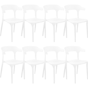 GUBBIO - Stoel set van 8 - Wit - Polypropyleen