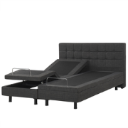 DUKE  - Tweepersoonsbed - Donkergrijs - 160 x 200 cm - Polyester